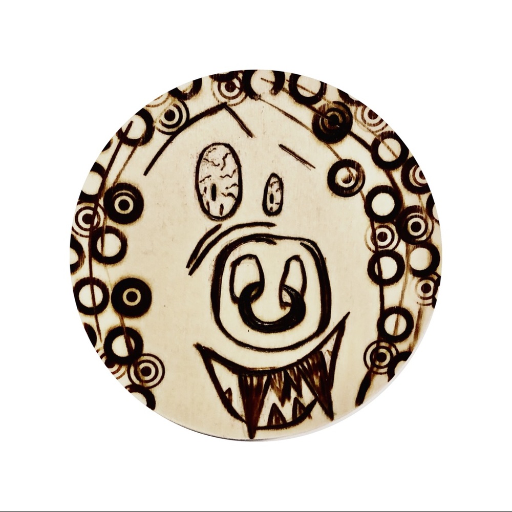 Monster Pyrography Magnet